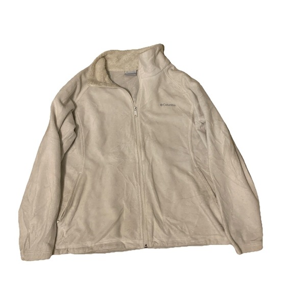 Columbia Jackets & Blazers - Columbia Women's White Fleece Full Zip Jacket Size XL